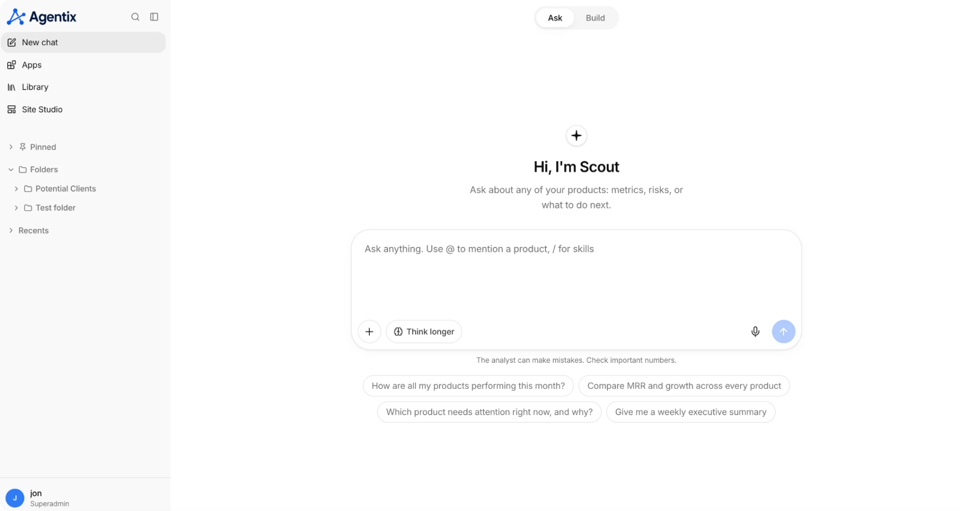 AgentixHUB interface