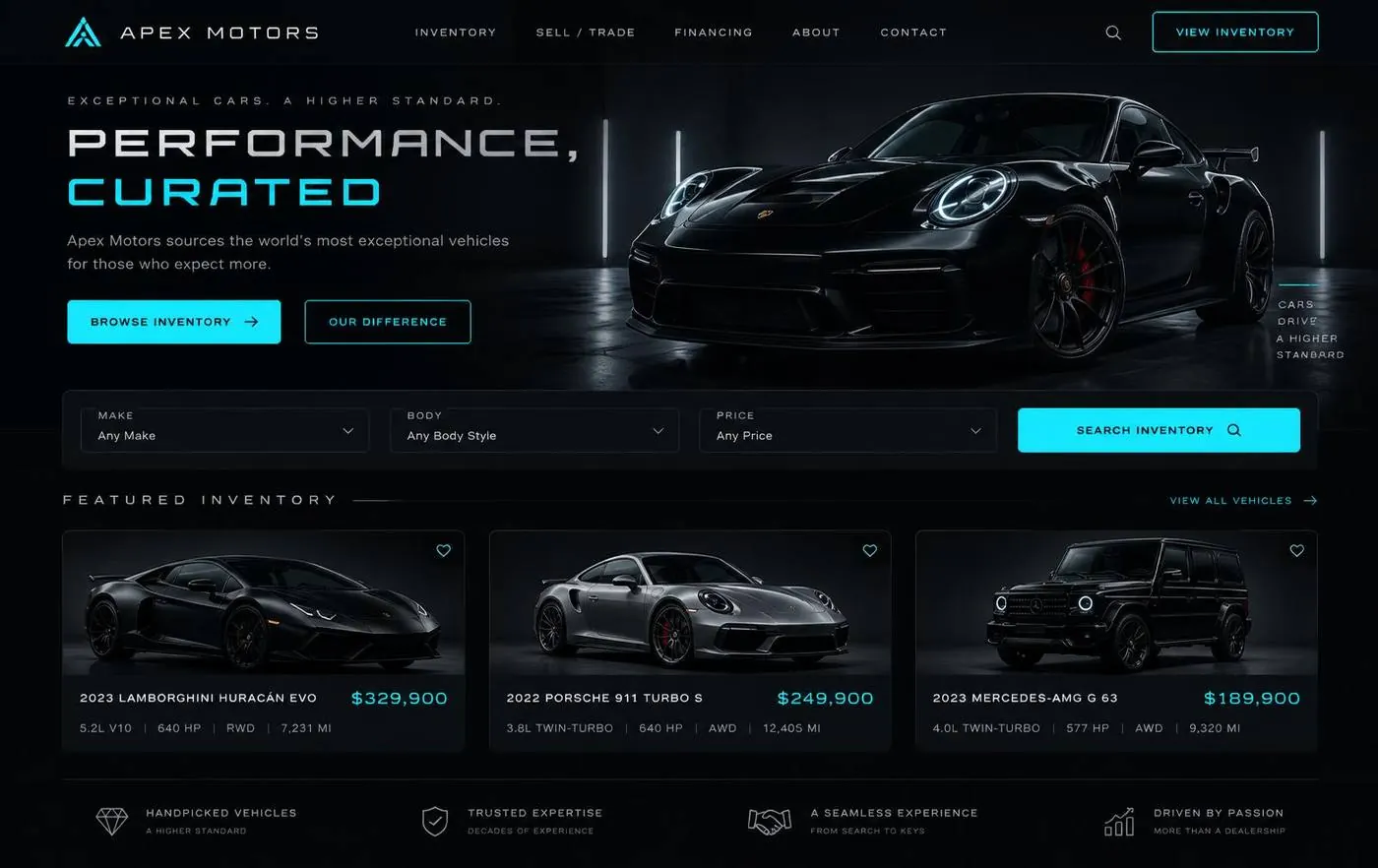 Apex Motors template preview