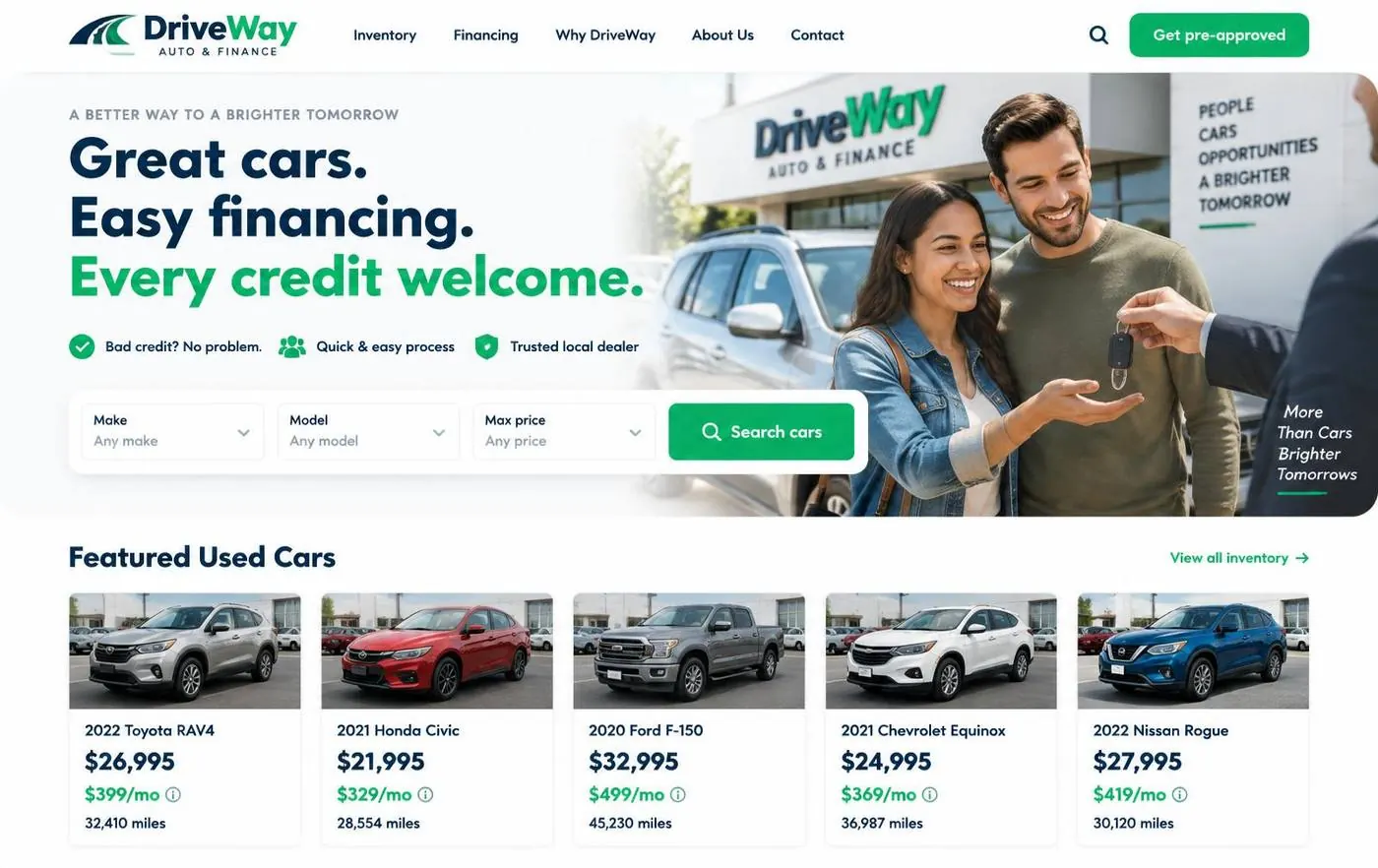 DriveWay Auto & Finance template preview