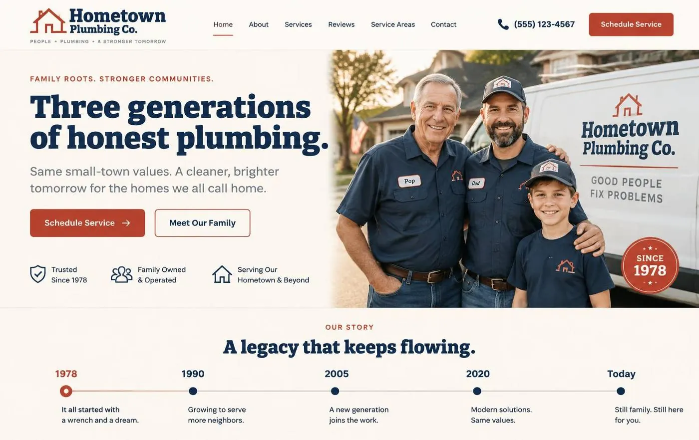 Hometown Plumbing Co. template preview