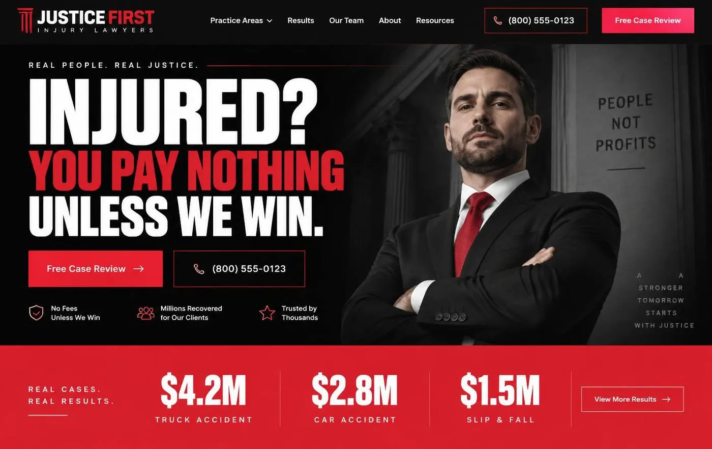 Justice First Injury Lawyers template preview