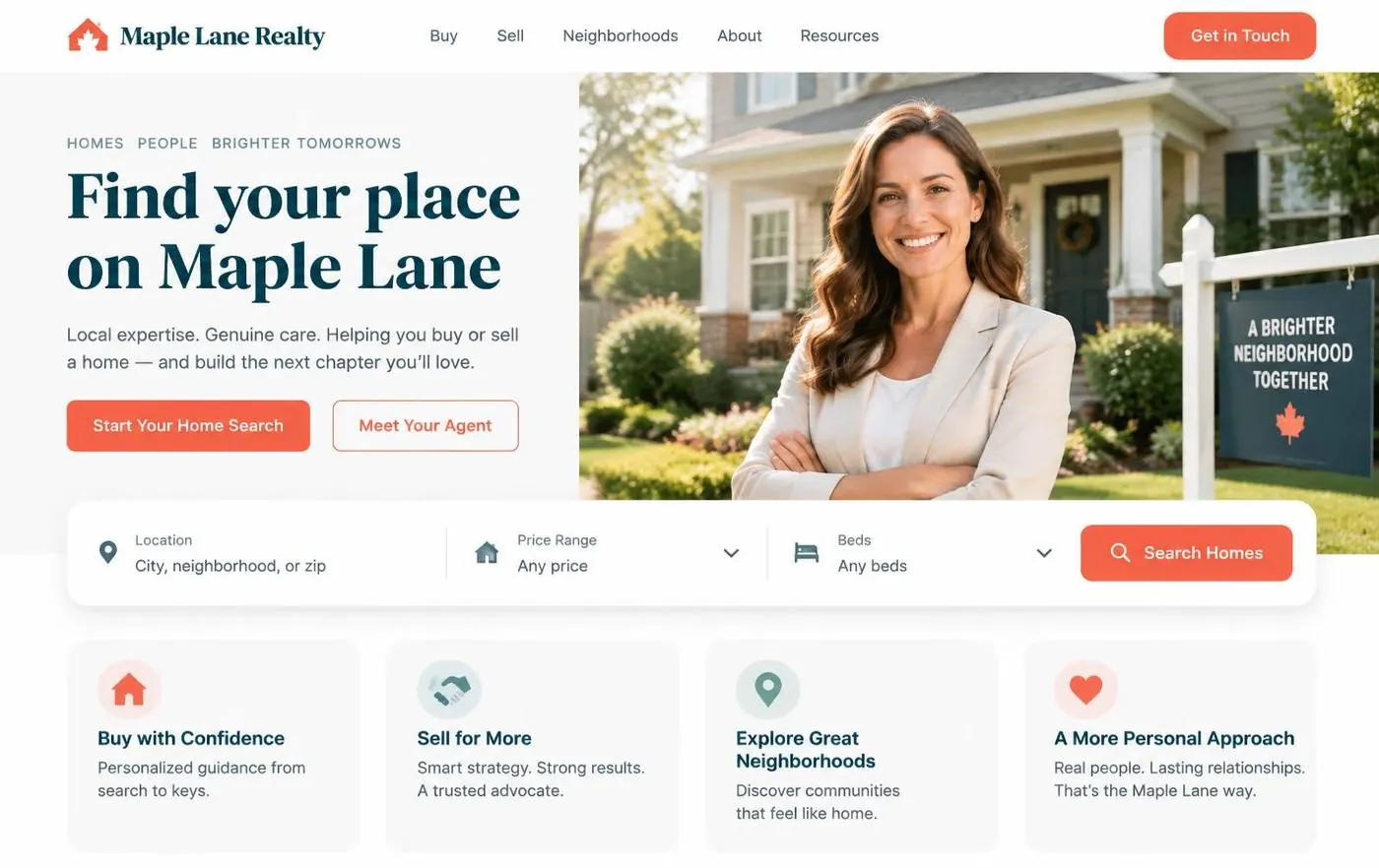 Maple Lane Realty template preview