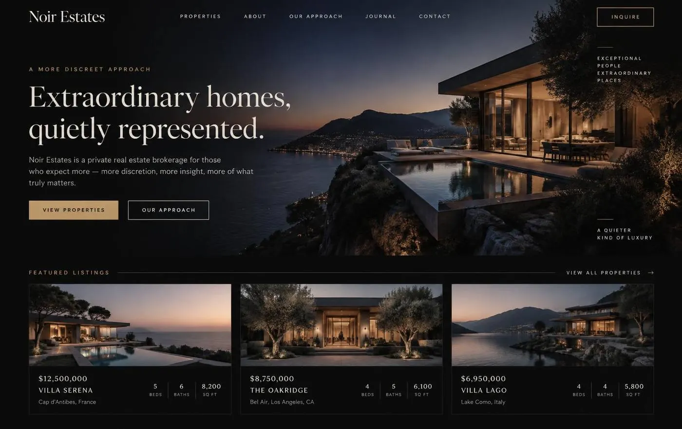 Noir Estates template preview