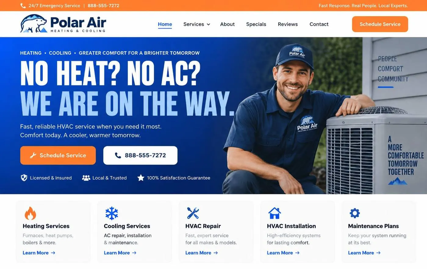 Polar Air Heating & Cooling template preview