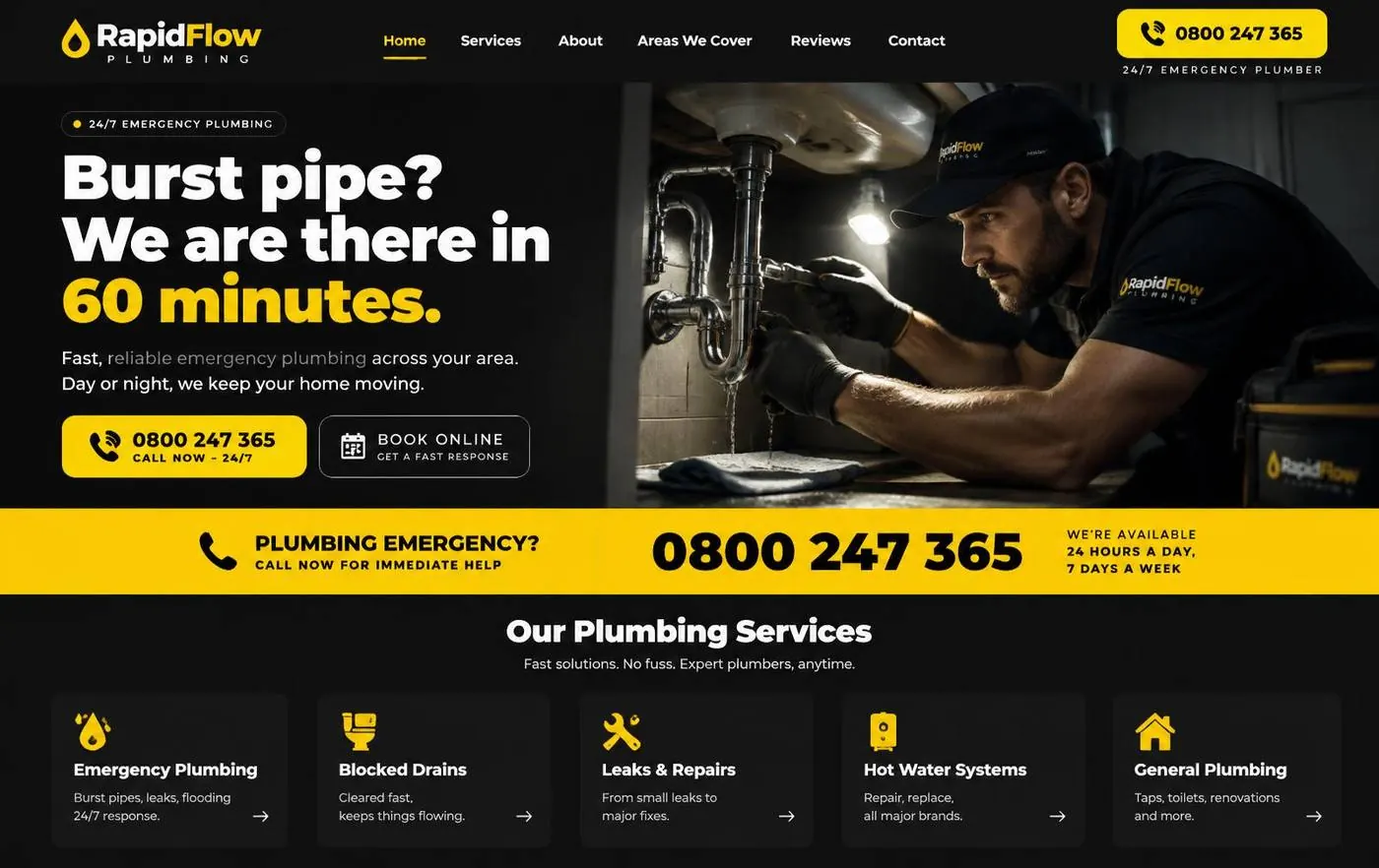 RapidFlow Plumbing template preview